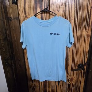 Costa Sky Blue Tee with Logo